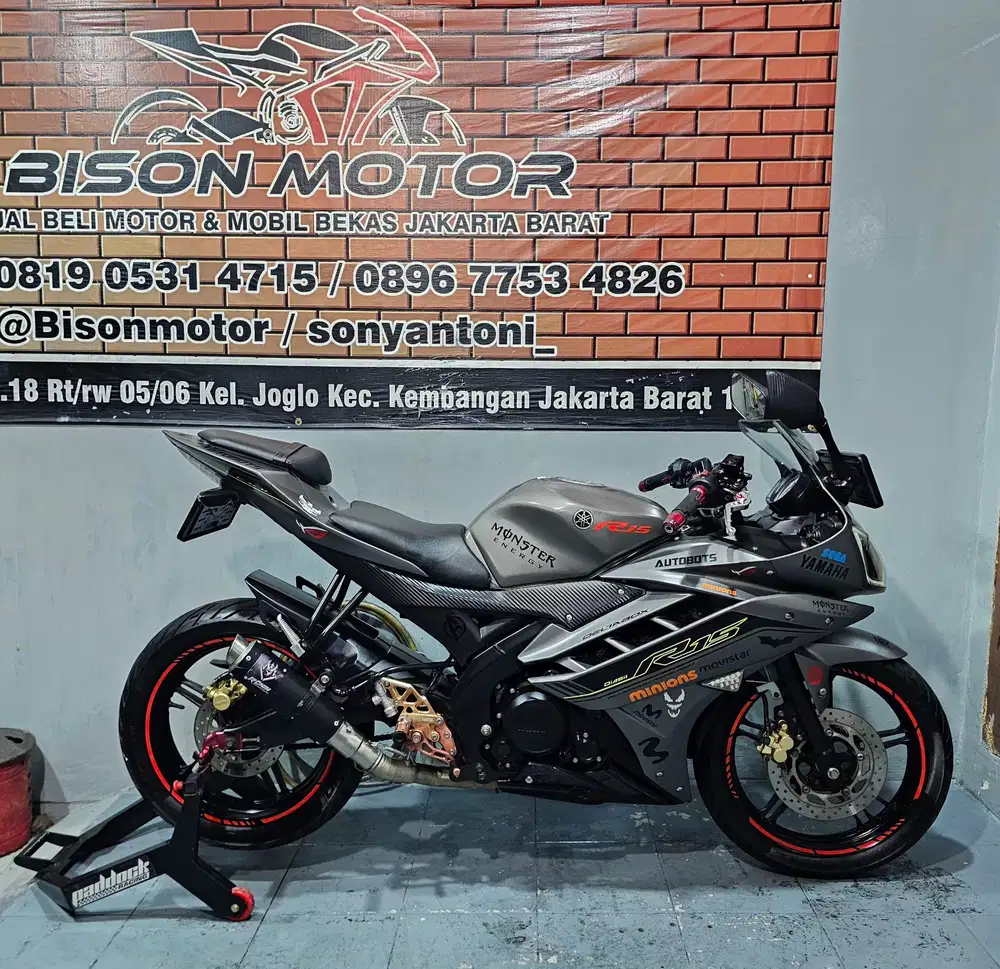MEWAH ! YAMAHA YZF R15 V2 OLD FI TAHUN 2016 ABU DOFF