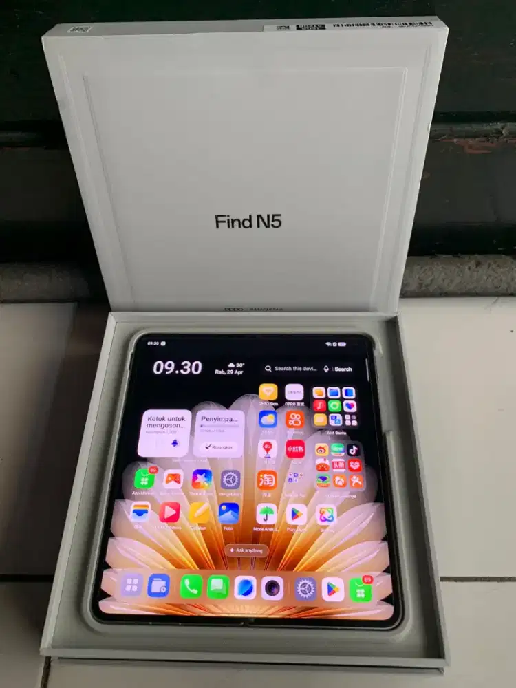 Oppo find N5 Fold inter room China fullset original mulus, simpationly