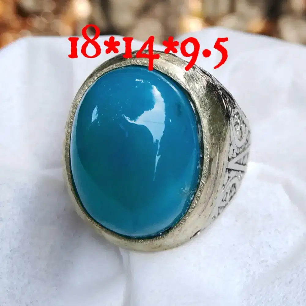 Natural bacan Doko bluish ring hanya bonus dim 18*14*9