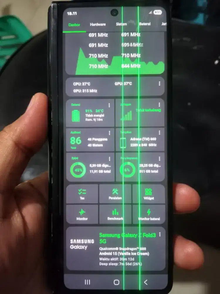 Samsung Z Fold3 5G NFC Ram 12/512 Minus