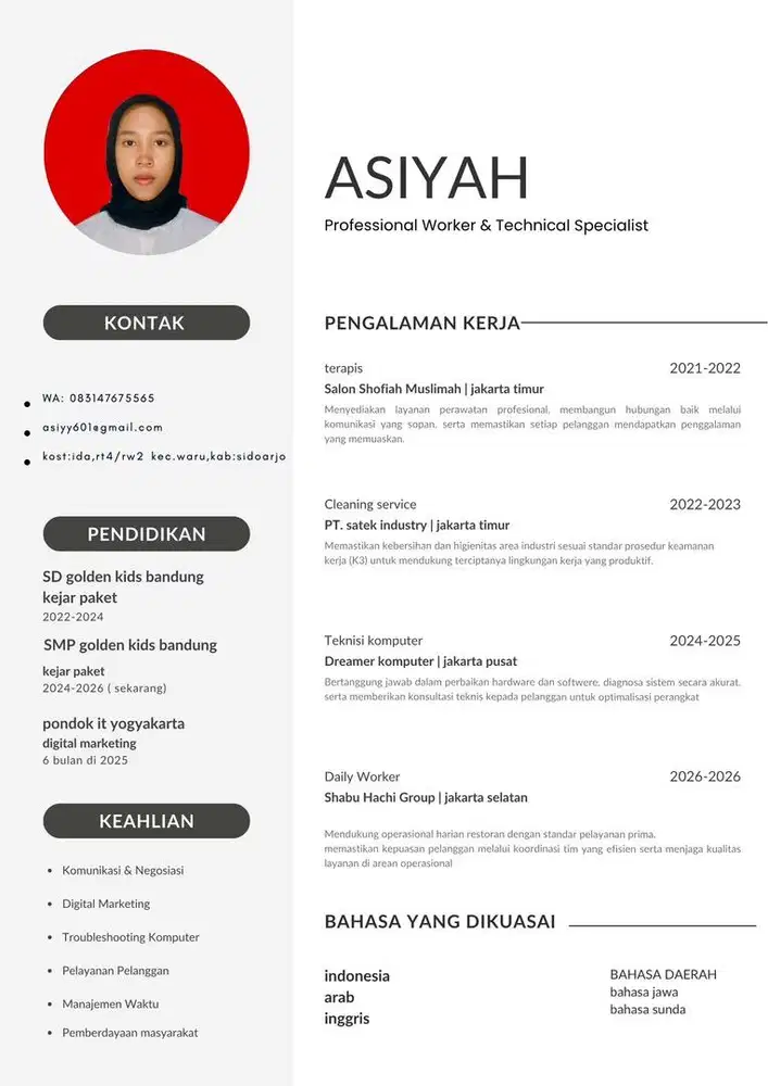 sedang butuh pekerjaan area jawa timur