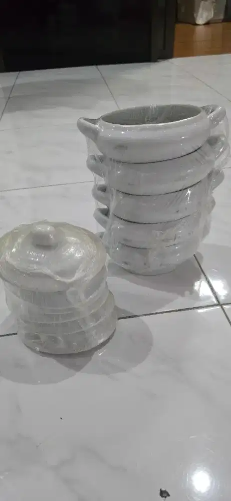 Set mangkok restoran bentuk oval