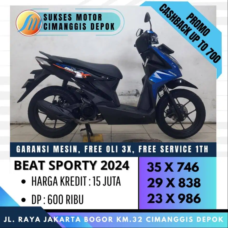 BEAT CBS 2024 DP 600 KREDIT CICILAN RINGAN BERGARANSI [SUKSES MOTOR]