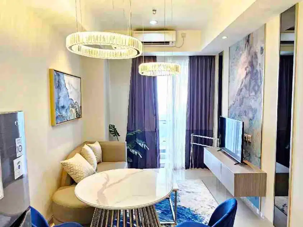 Dijual Apartement 2BR Grand Sungkono Lagoon 2 BR Furnished 78 m2 Lantai 29 View City KT 2 KM 1