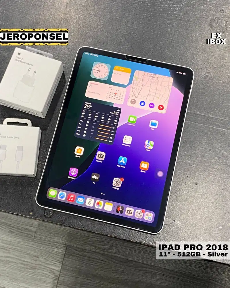 IPAD PRO 2018 512GB SILVER EX IBOX WIFI ONLY GARANSI ORIGINAL ADA MINU