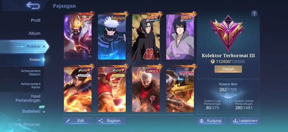 WTS: AKUN Mobile Legend / ML / MLBB HIGH SPEC - KOLEKTOR TERHORMAT IV