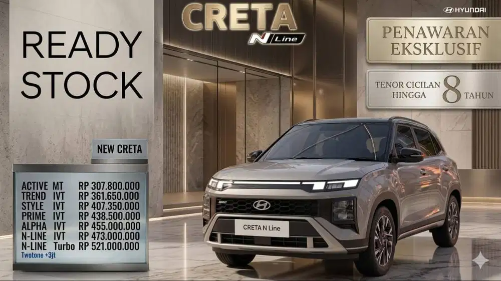 Promo Creta alpha N-line turbo ivt style tren active prime kredit 2026