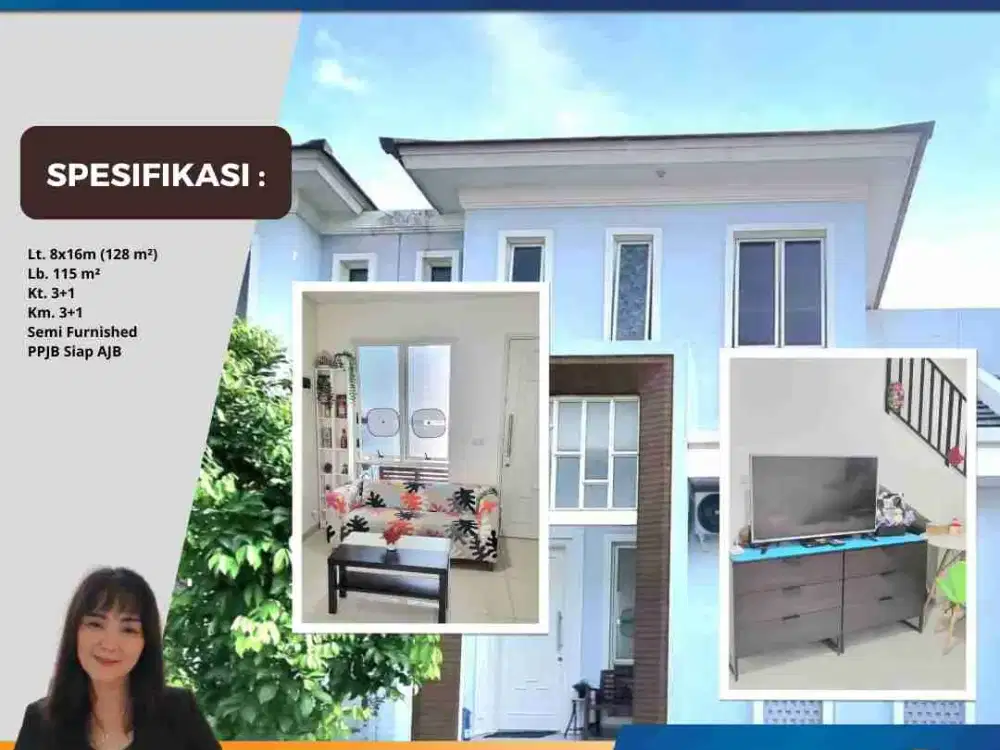 Jual Cepat Cluster Chiara Semi Furnished Lt. 128 Suvarna Cikupa Tangerang