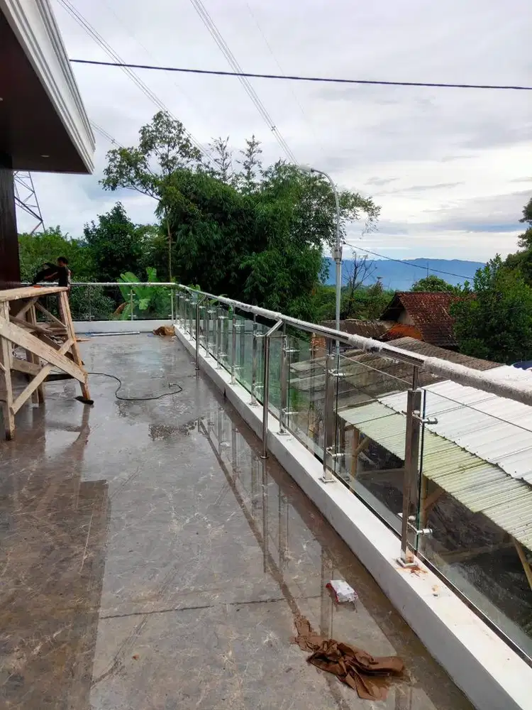 Reling stainles steel kaca