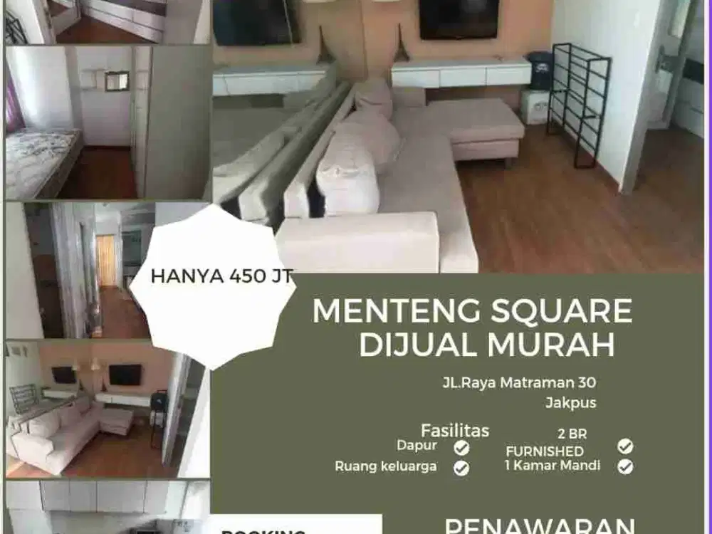 Menteng Square dijual termurah furnished termasuk biaya pengalihan hak