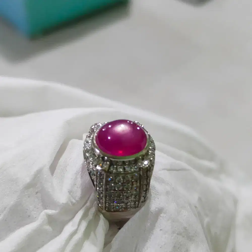 cincin ruby bukan Bacn batu natural ring kunsar ukuran 18