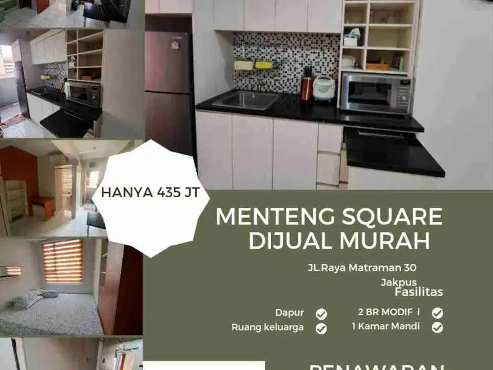 Menteng Square dijual lantai rendah terluas included biaya Ph dan notaris