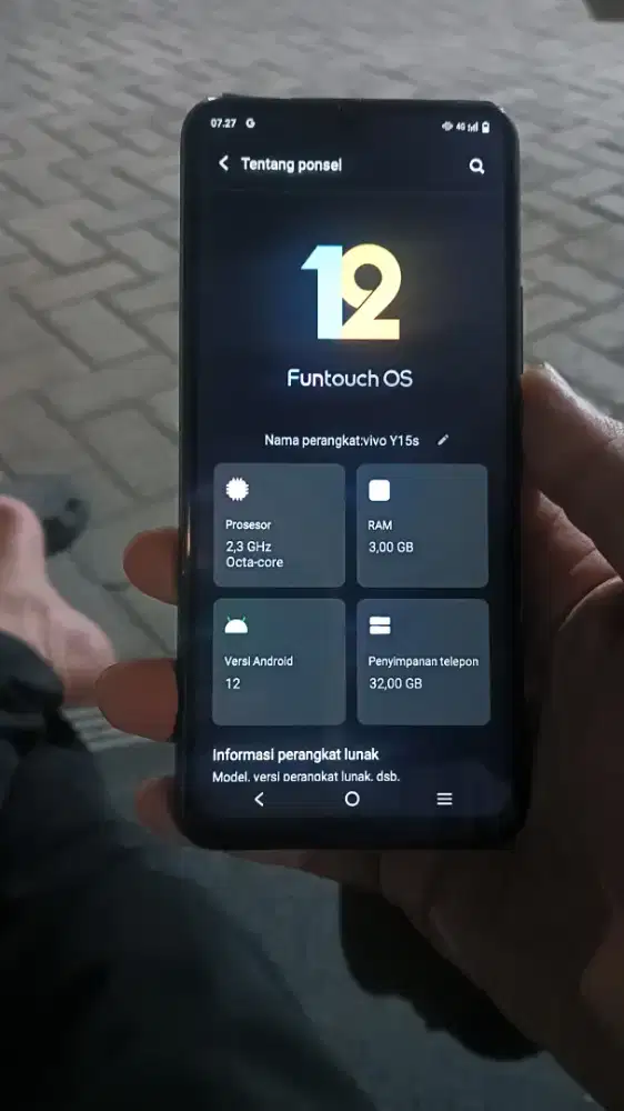 Vivo y15s ram 3/32 4G dual sim card (batangan)