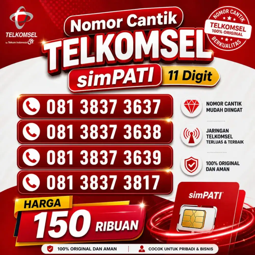 Nomor cantik telkomsel simpati 11 digit rapih