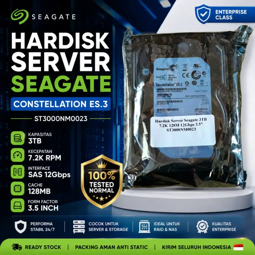 Jual HDD Server Seagate 3TB SAS 12Gbps 3.5 ST3000NM0023