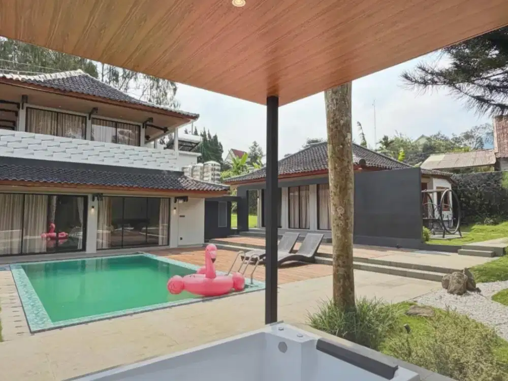 Villa Baru Bergaya Jepang dirancang dengan Cantik Berkualitas Premium di Jogja Utara area kawasan Wisata Kaliurang Full Furnished Private Pool