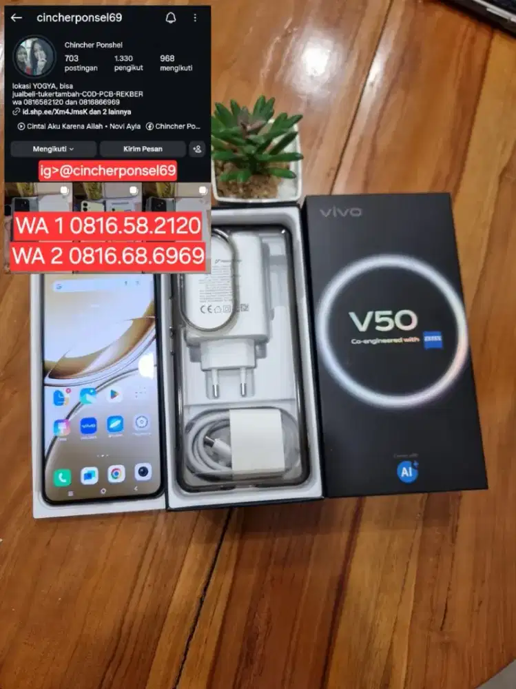 Dijual hp likenew VIVO V50 5g 12/512 istimewa grns aktif