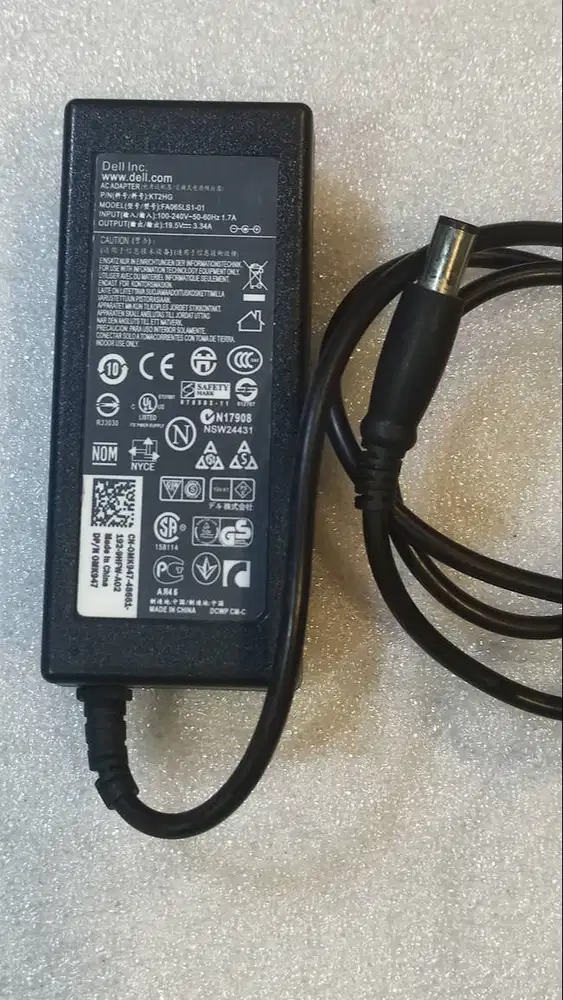 Adaptor Laptop DELL Colokan Jarum 19.5V & 3.34A Jack ukuran 7.4x5mm