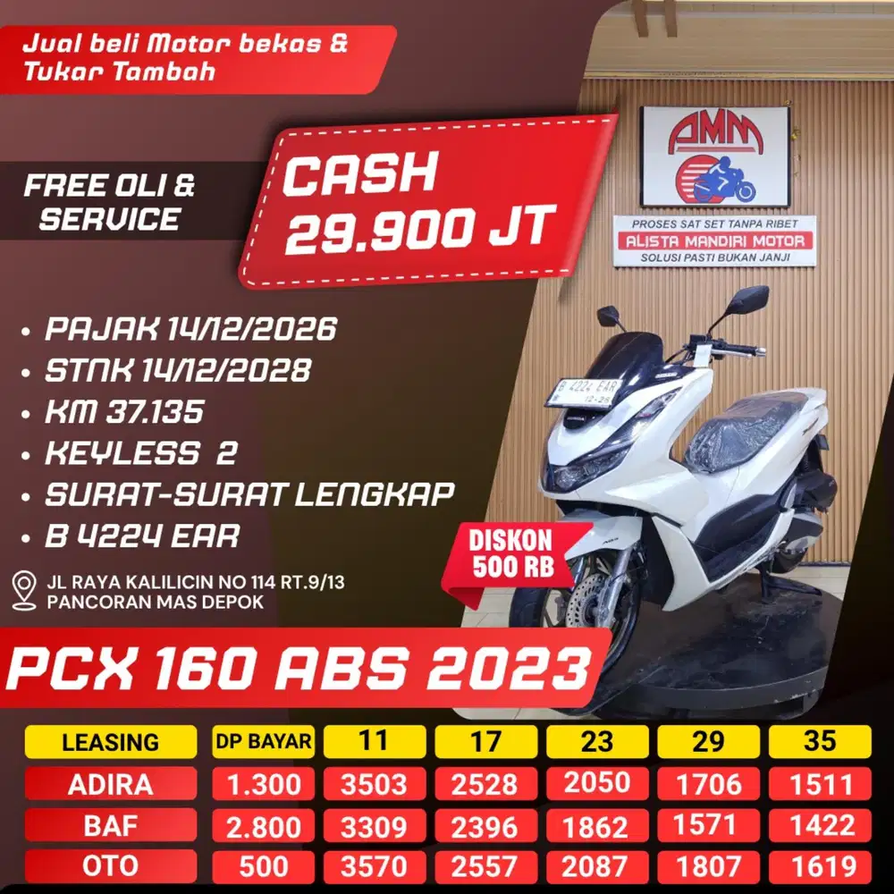 PCX 160 CBS 2023 DP 500 PAJAK HIDUP REMOT 2 CASH / KREDIT ALISTA