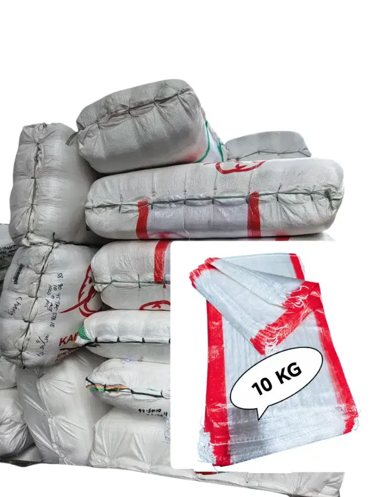 Karung wadah beras ukuran 10 kg transparan