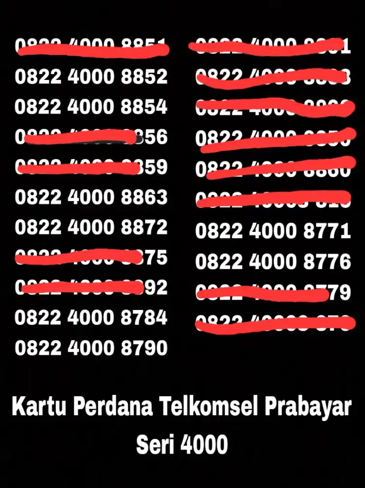 Nomor Cantik Simpati 4G Super Rapih Kartu Perdana Telkomsel Nomer