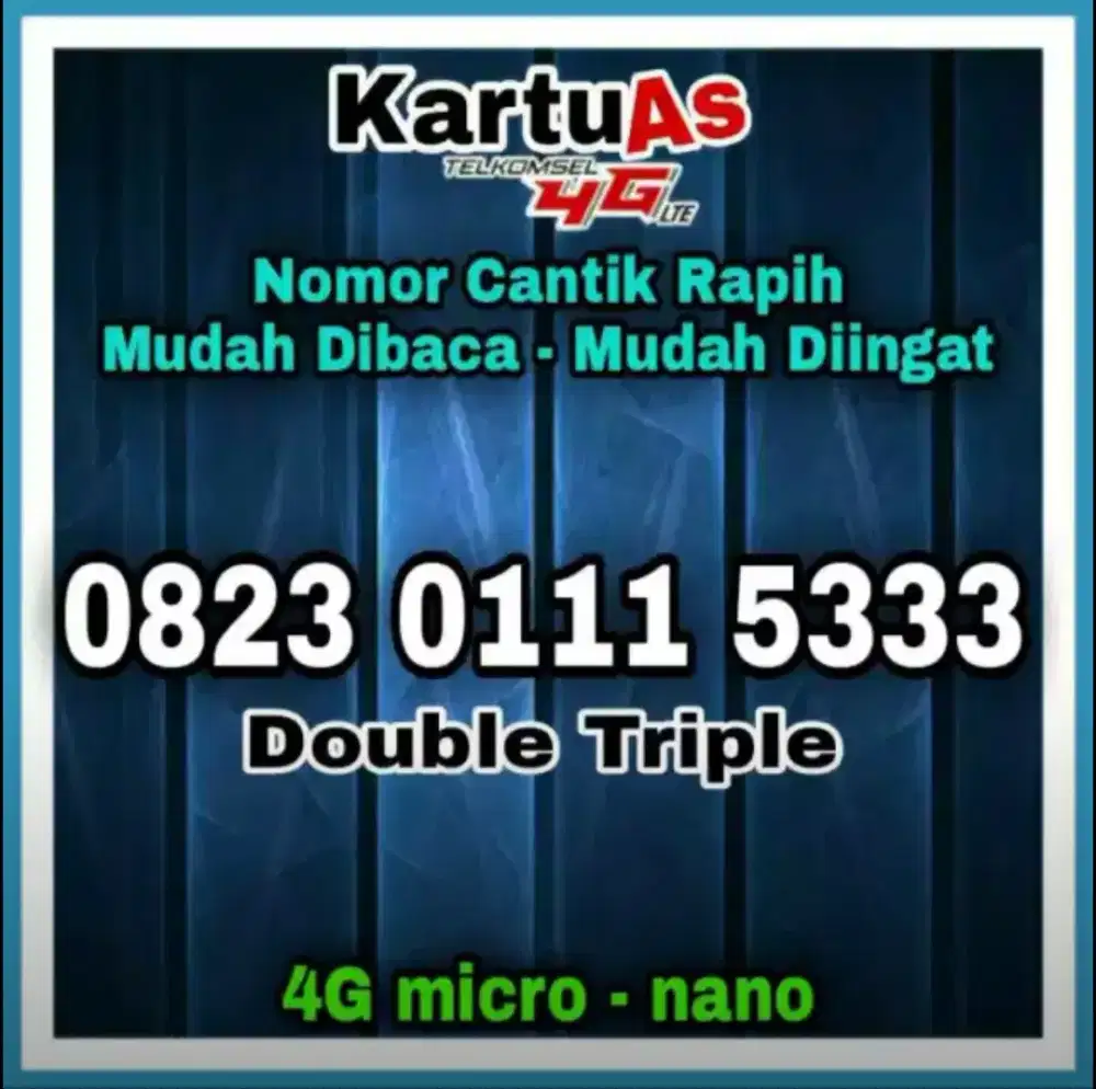 Nomor Cantik Simpati 4G Kartu Perdana Telkomsel Nomer Double Triple
