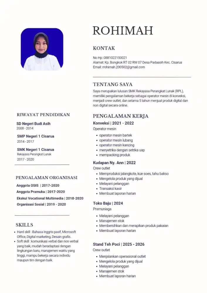 Butuh pekerjaan segera