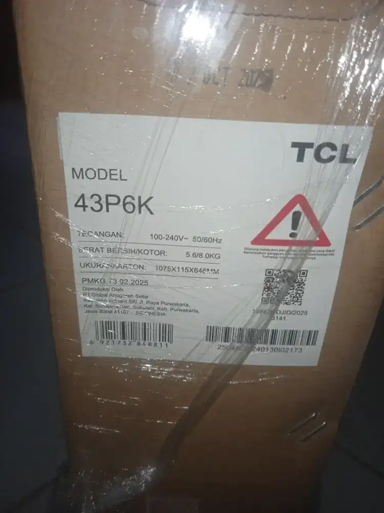 Jual TV tcl 43inch.