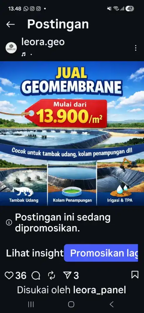 Geomembran grade A