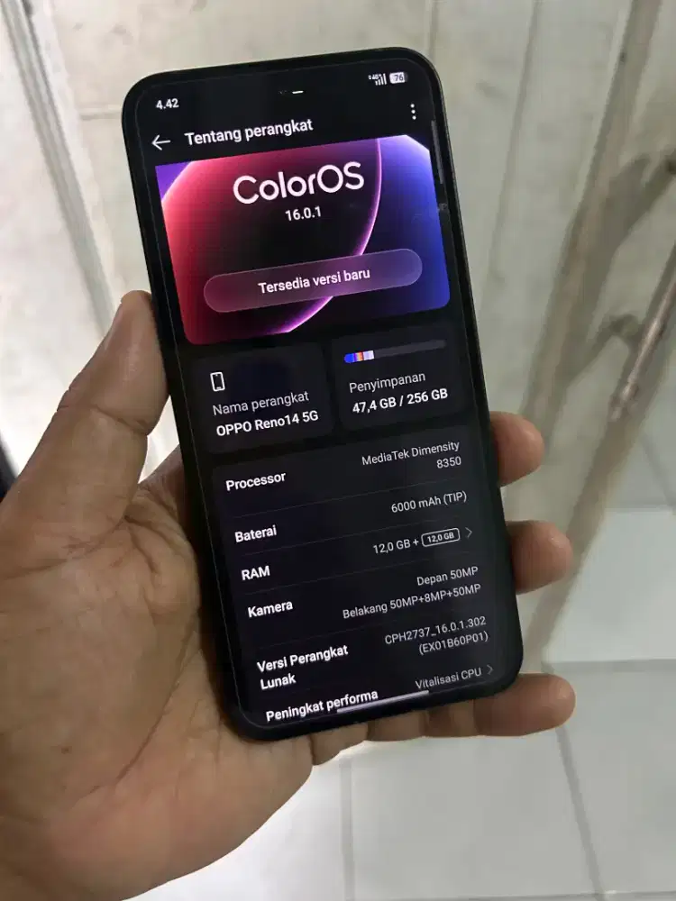 Reno 14 5G 12/256 ada minus tt boleh