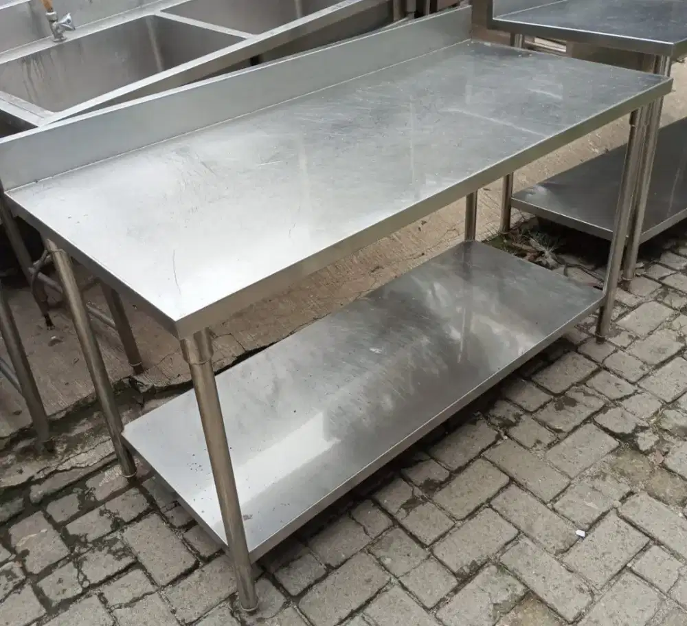meja Stainless 2s ukuran 150 x 70 x 85