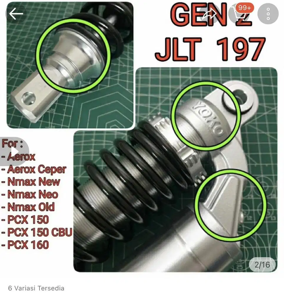 Shockbreaker Yoko Uk320mm Tabung Fungsi