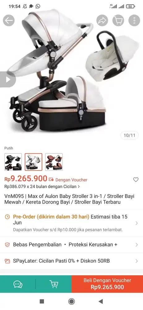 stroller kereta dorong bayi luxury not nuna fullset