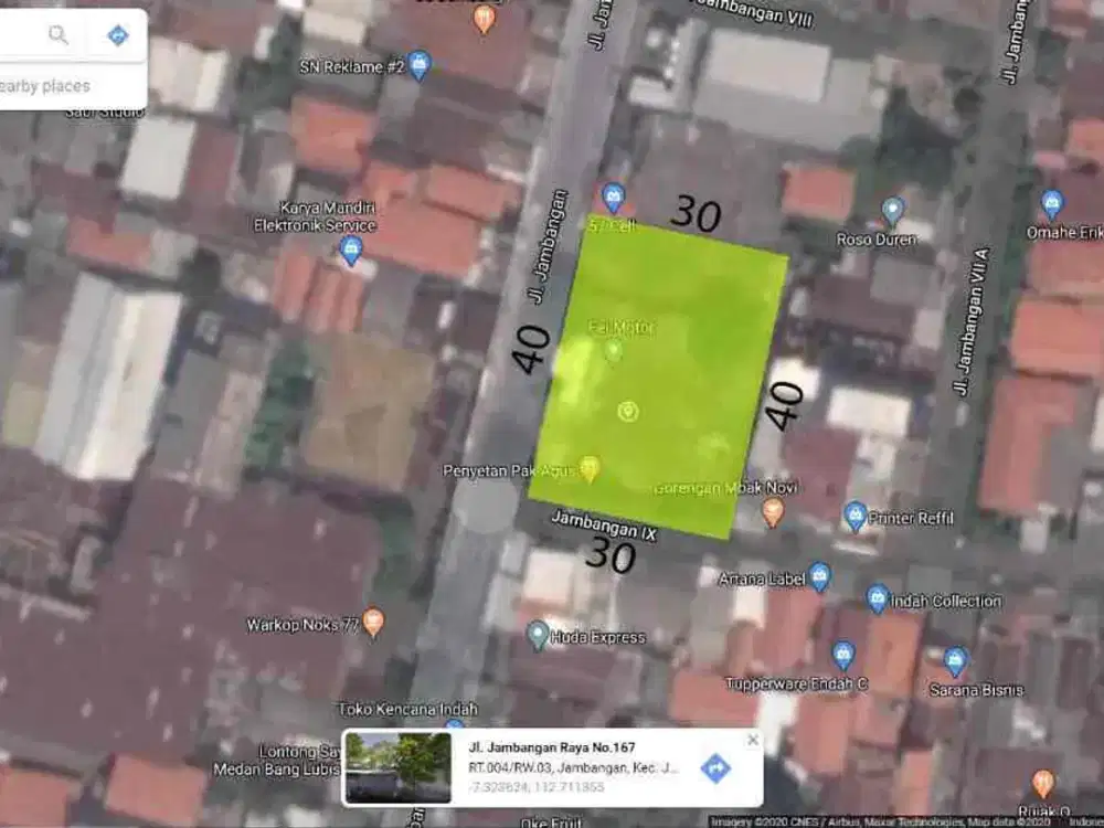 Jual Tanah Raya Jambangan Cocok HOMESTAY, Kos-Kosan,Ruko (bisa 9 Unit), Gym, Sekolah, Minimarket Lokasi sangat rame