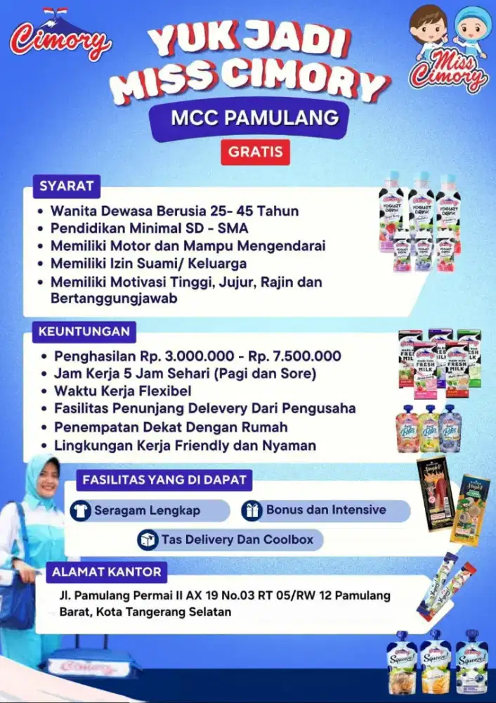 Lowongan Kerja Miss Cimory Pamulang