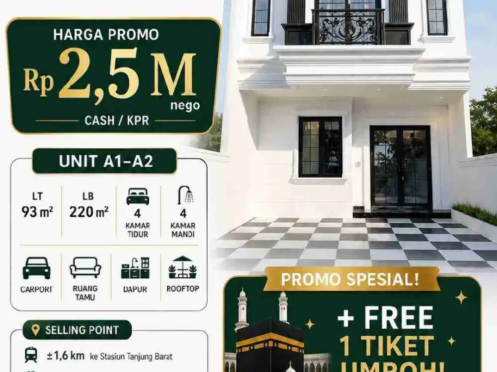 FOR SALE RUMAH BARU 2,5 LANTAI INDENT 3 BULAN – LOKASI STRATEGIS KEBAGUSAN, JAKARTA SELATAN