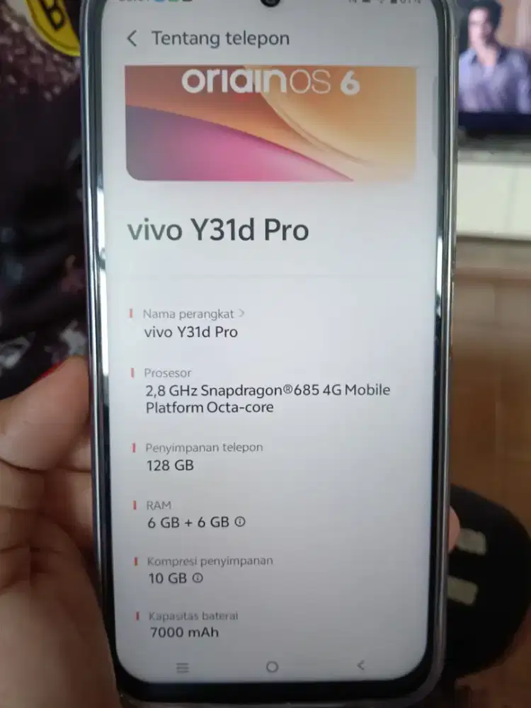 Jual santai vivo y 31pro, mulus seperti baru