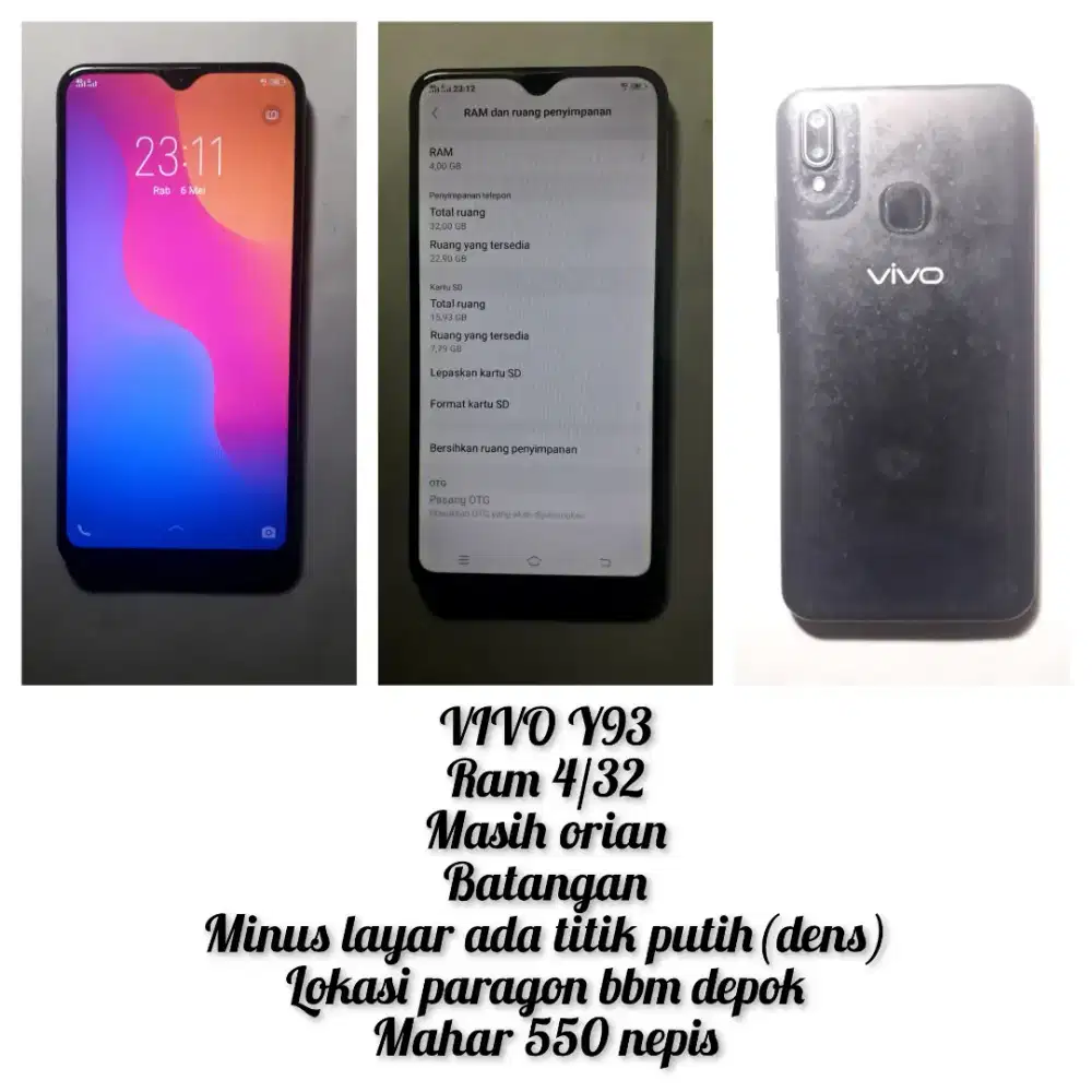 Dijual vivo Y93