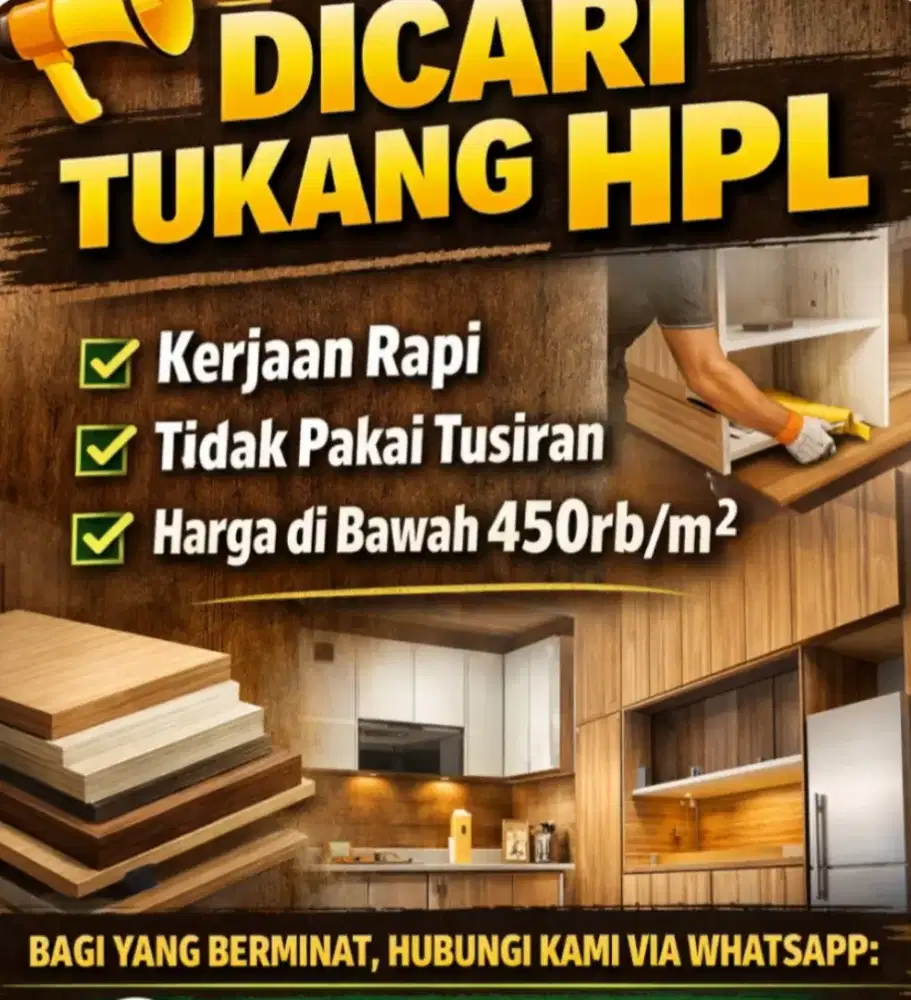Tukang HPL siap kerja