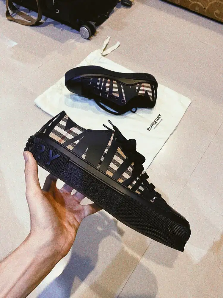 Burberry sliced check cotton sneakers