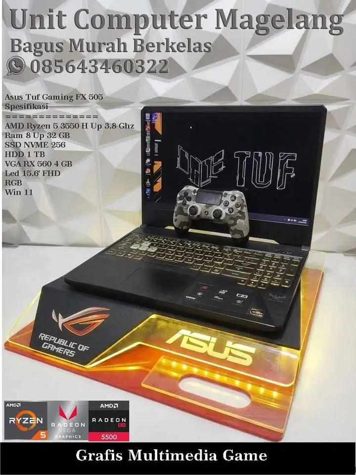 Asus Tuf gaming FX 505 II AMD Ryzen 5 II 8 GB II VGA RX 560 4 GB ISSD