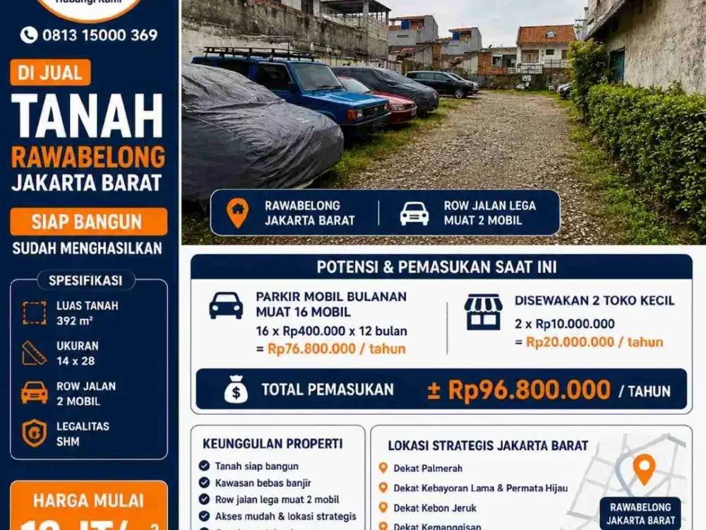 Tanah kotak lebar 14 menghasilkan rawabelong jakarta barat