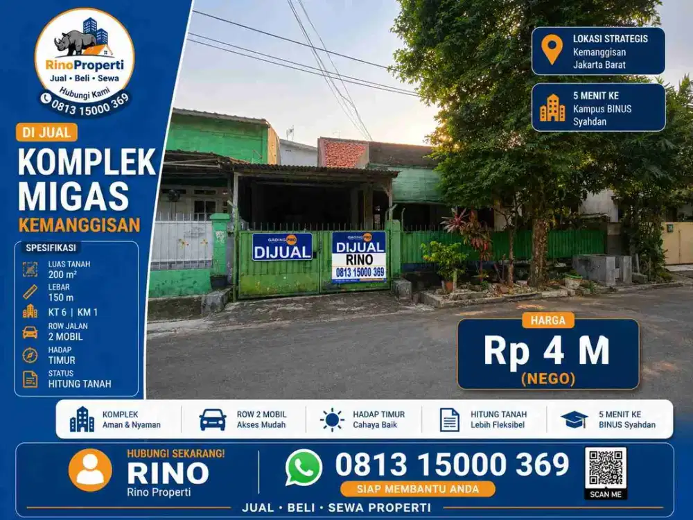 5menit kekampus binus syahdan! Rumah komplek migas kemanggisan