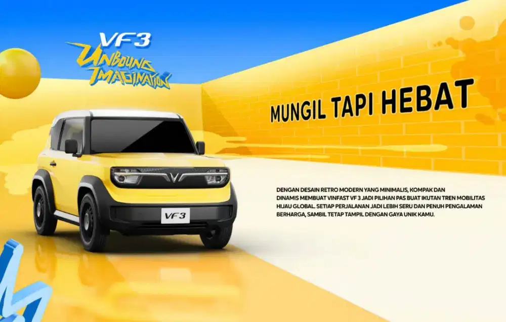 Mobil listrik VinFast VF3 Battery Garansi Lifetime