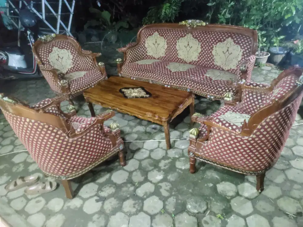 Kursi Tamu Mesir 3111 Second Kayu Jati Asli