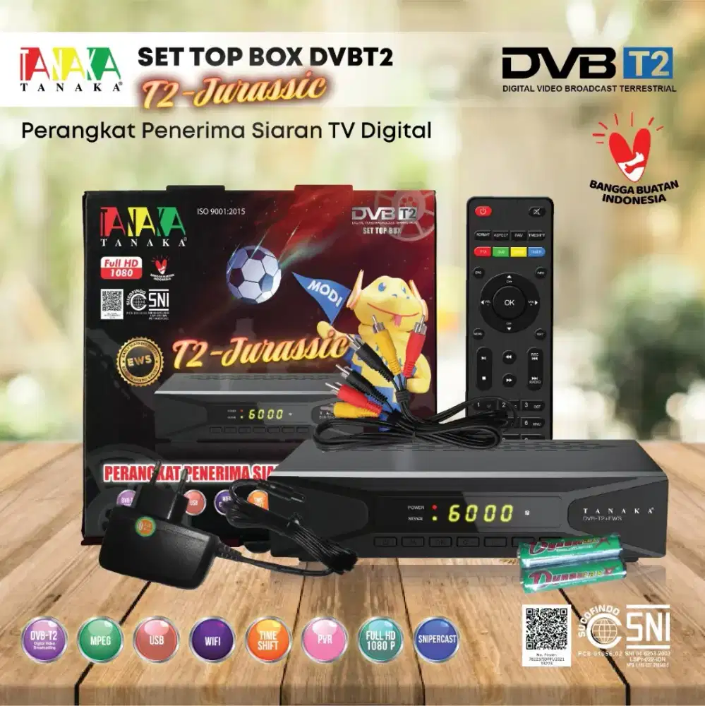SET TOP BOX / STB TANAKA T2 JURASSIC PENERIMA SIARAN DIGITAL (BARU)