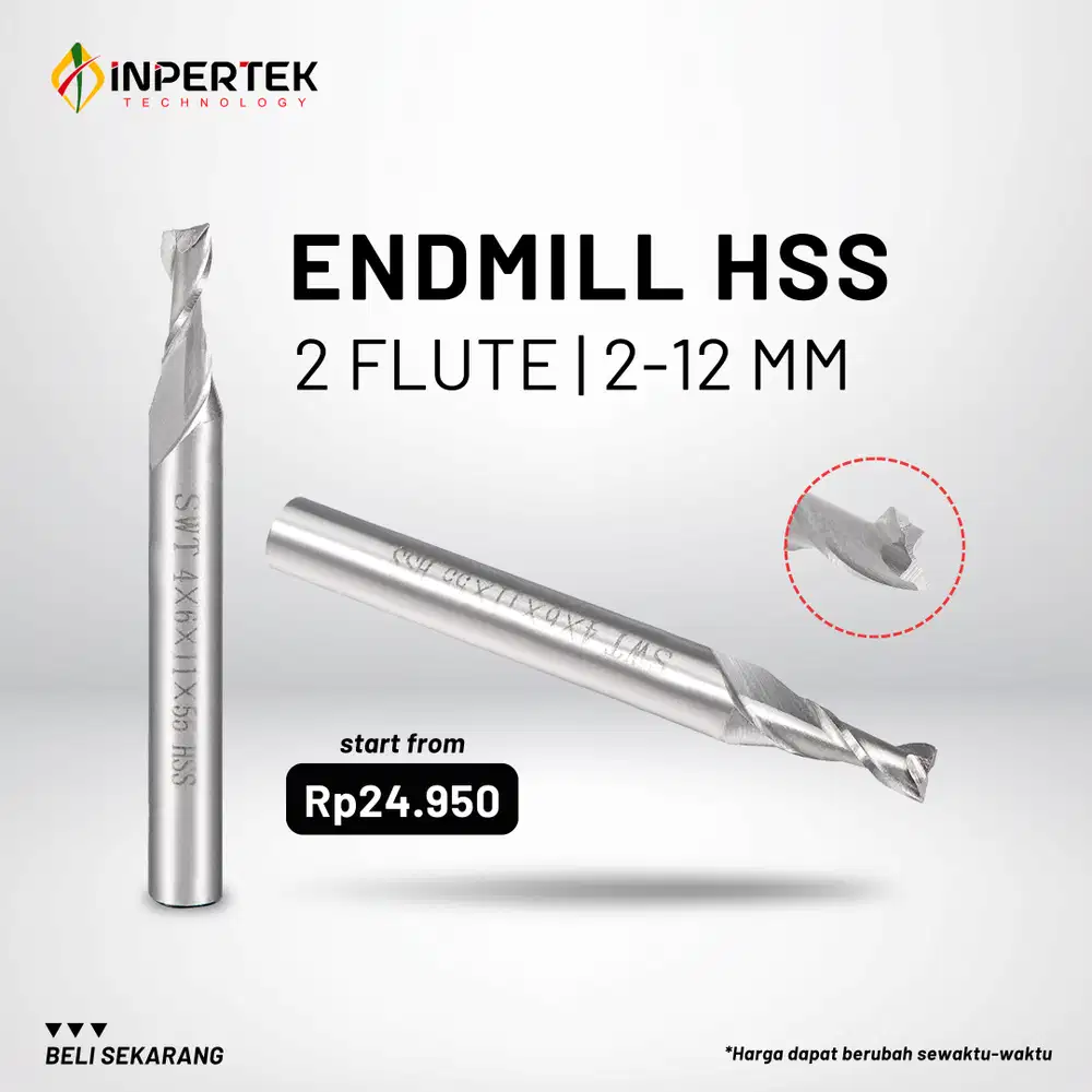 Endmill 2-12 HSS 2F SWT Endmill HSS 2-12mm Pisau Cutter Milling