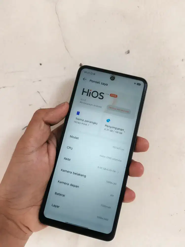TECNO POVA 7 RAM 8+8/128 MULUS GARANSI PANJANG