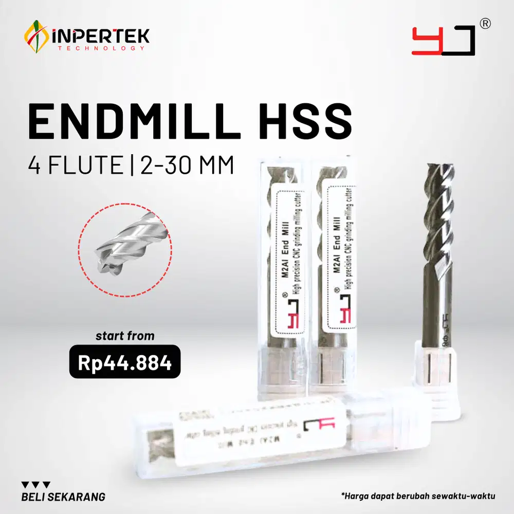 Endmill 2-30 HSS 4F YJ Endmill HSS 2-30mm MA2l Pahat Pisau Cutter Mill