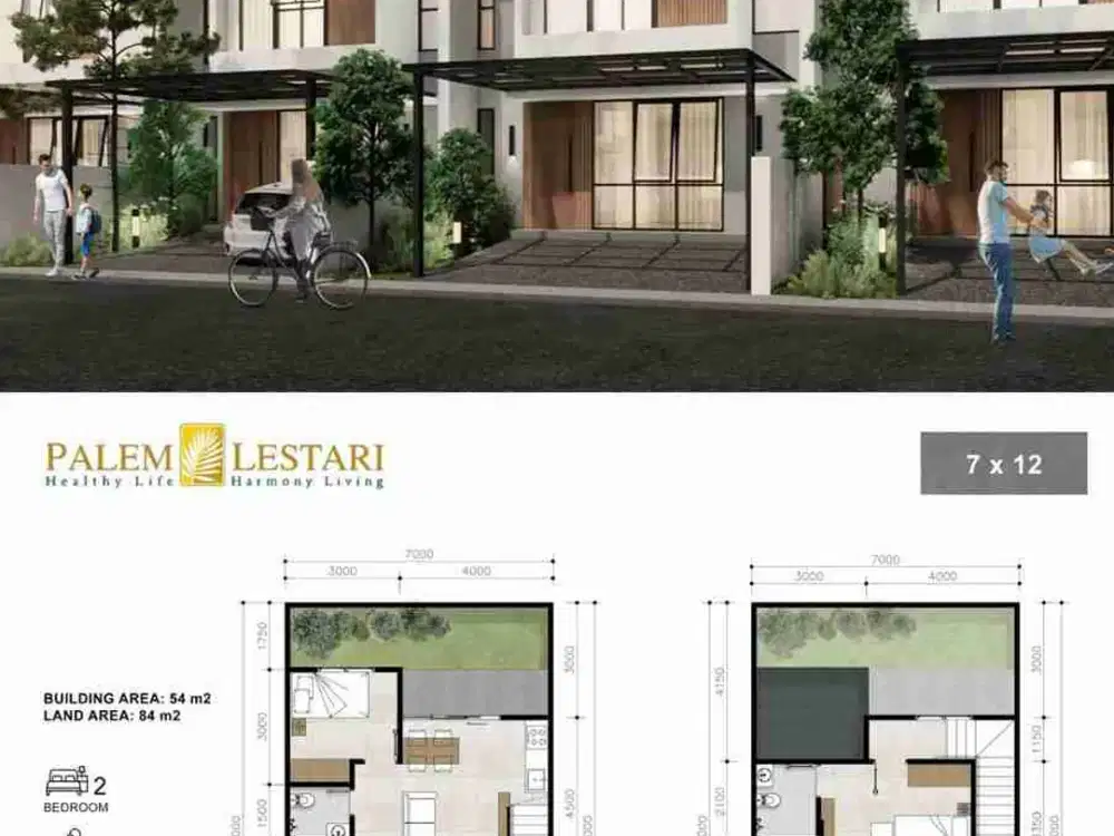 Rumah baru 2 lantai harga 999jutaan aja dengan tanah terluas disekitarnya